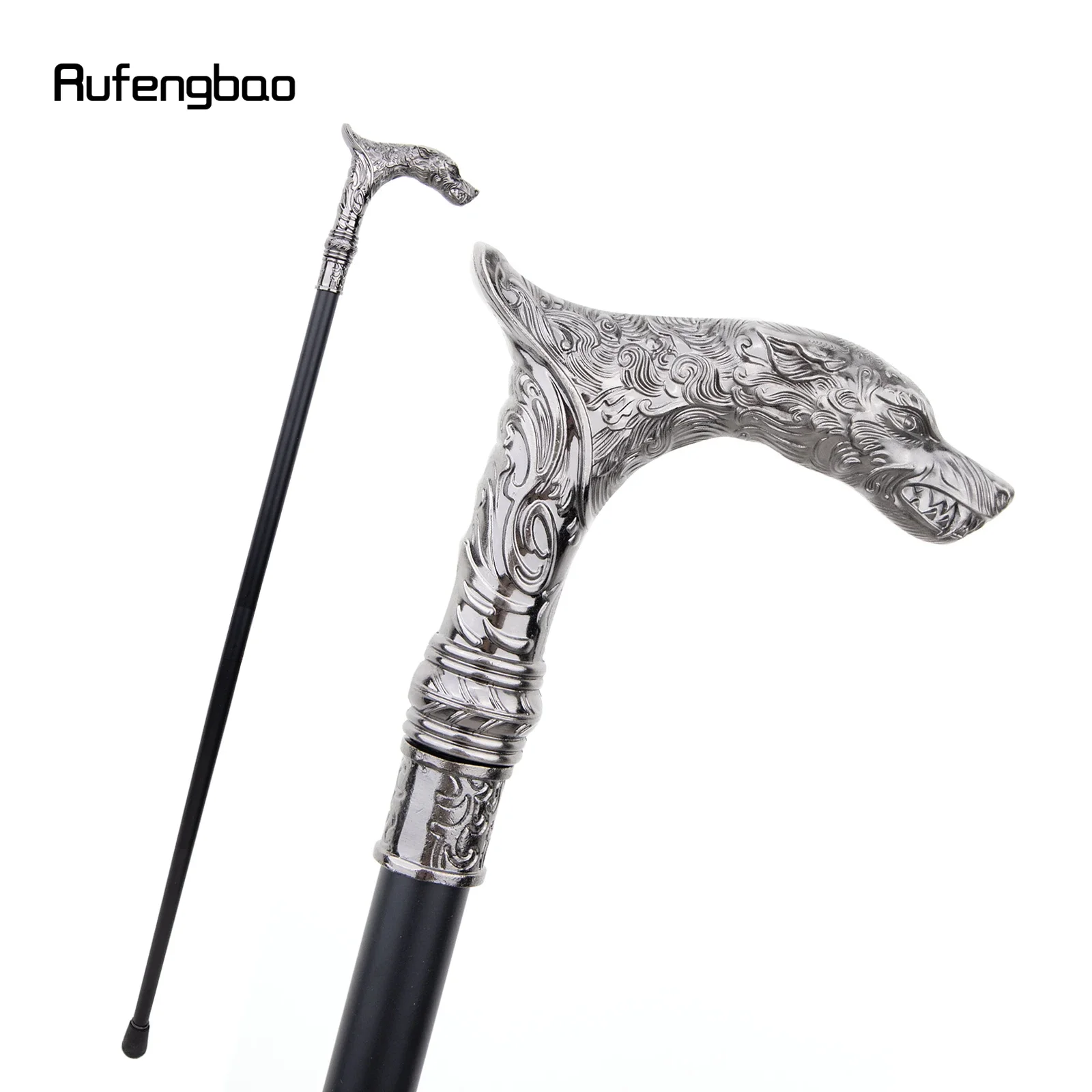 Big Teeth Wolf Single Joint Fashion Walking Stick Decorative Vampire Cospaly Party Walking Cane Halloween Crosier 93cm