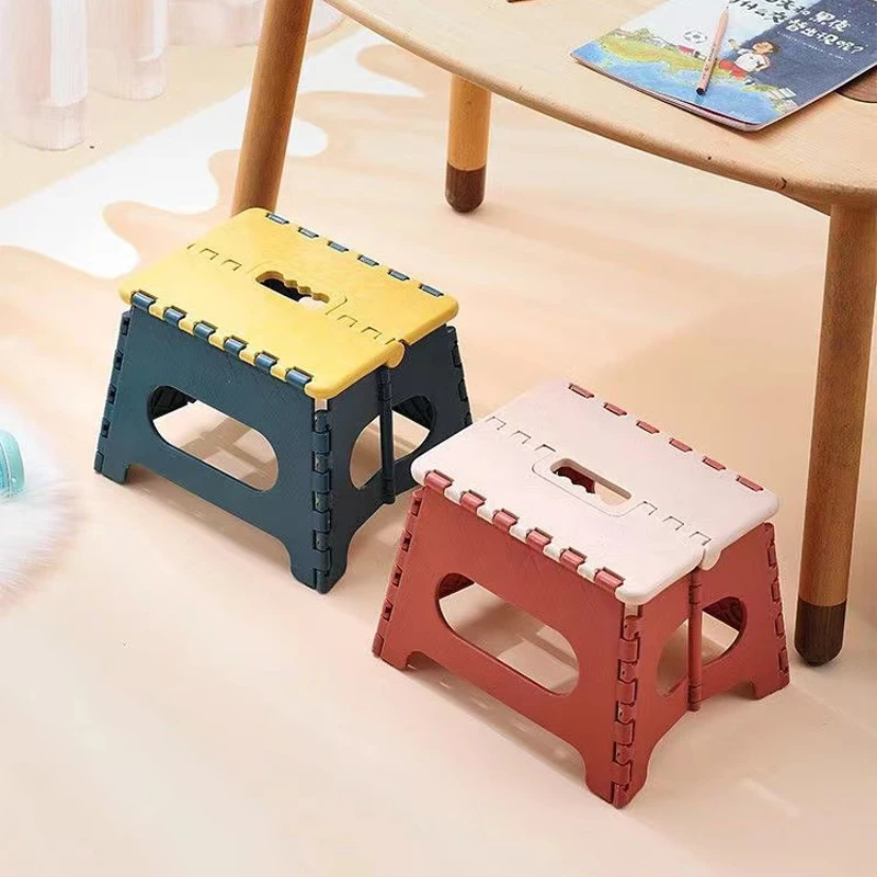 Folding Step Stool Lightweight Anti-Skid Non-Slip Design Collapsible Stepping Stool Kids Adults Camping Fishing Household Tools