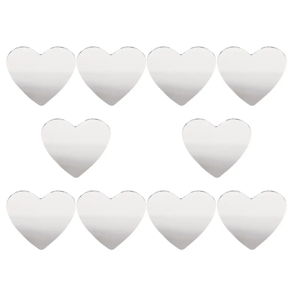 10 Stück Herz-Spiegelblätter aus Glas, DIY-Spiegelglas zum Basteln, Dekor, Schönheitsprojekte, kleine Spiegel, Bastelspiegel