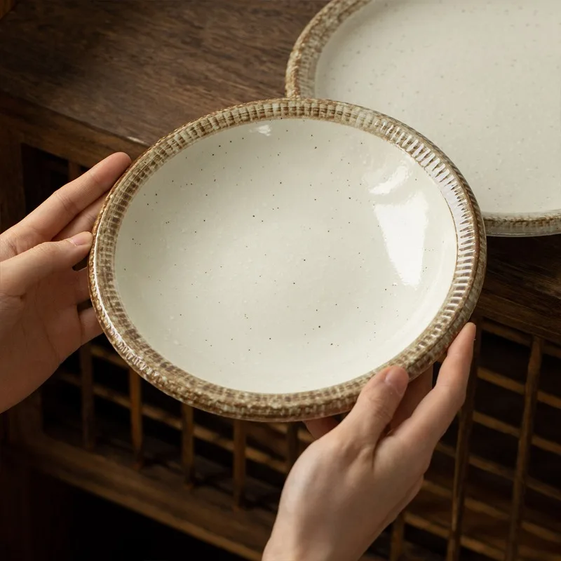 Japanese-Style Mino-yaki Vintage Stoneware Pink-Glaze Bowl & Plate, Veggie Dish, Dessert Plate, Salad Bowl - view 3