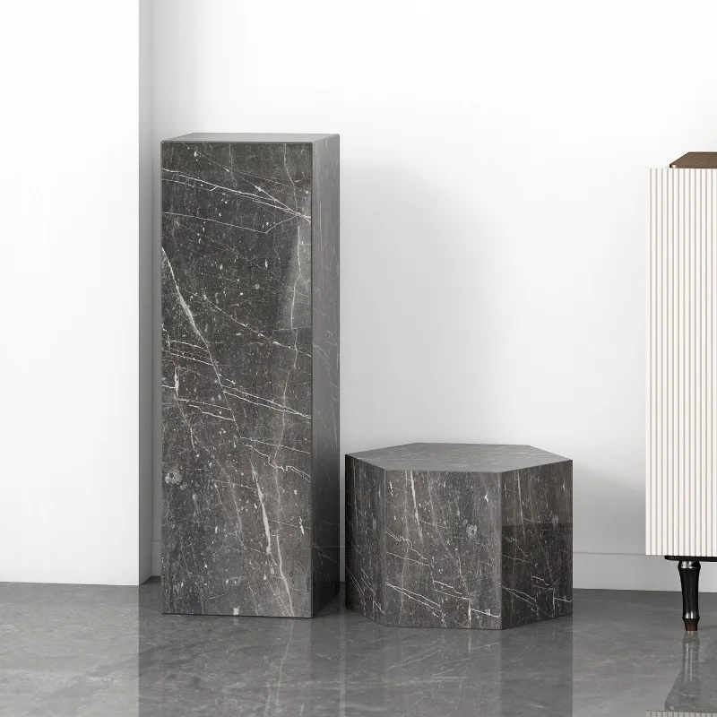 Modern minimalist Nordic style stone column base home furniture, suitable for living room entrance floor decoration
