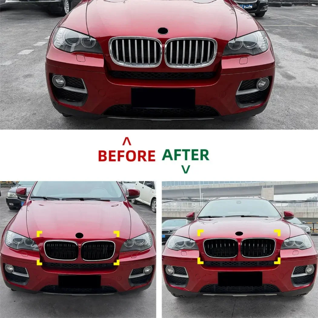 

Car Front Bumper Racing Grille Front Kidney Dual Line Grilles For BMW X5 E70 X6 E71 2006-2013 Car Front Grill Replacement