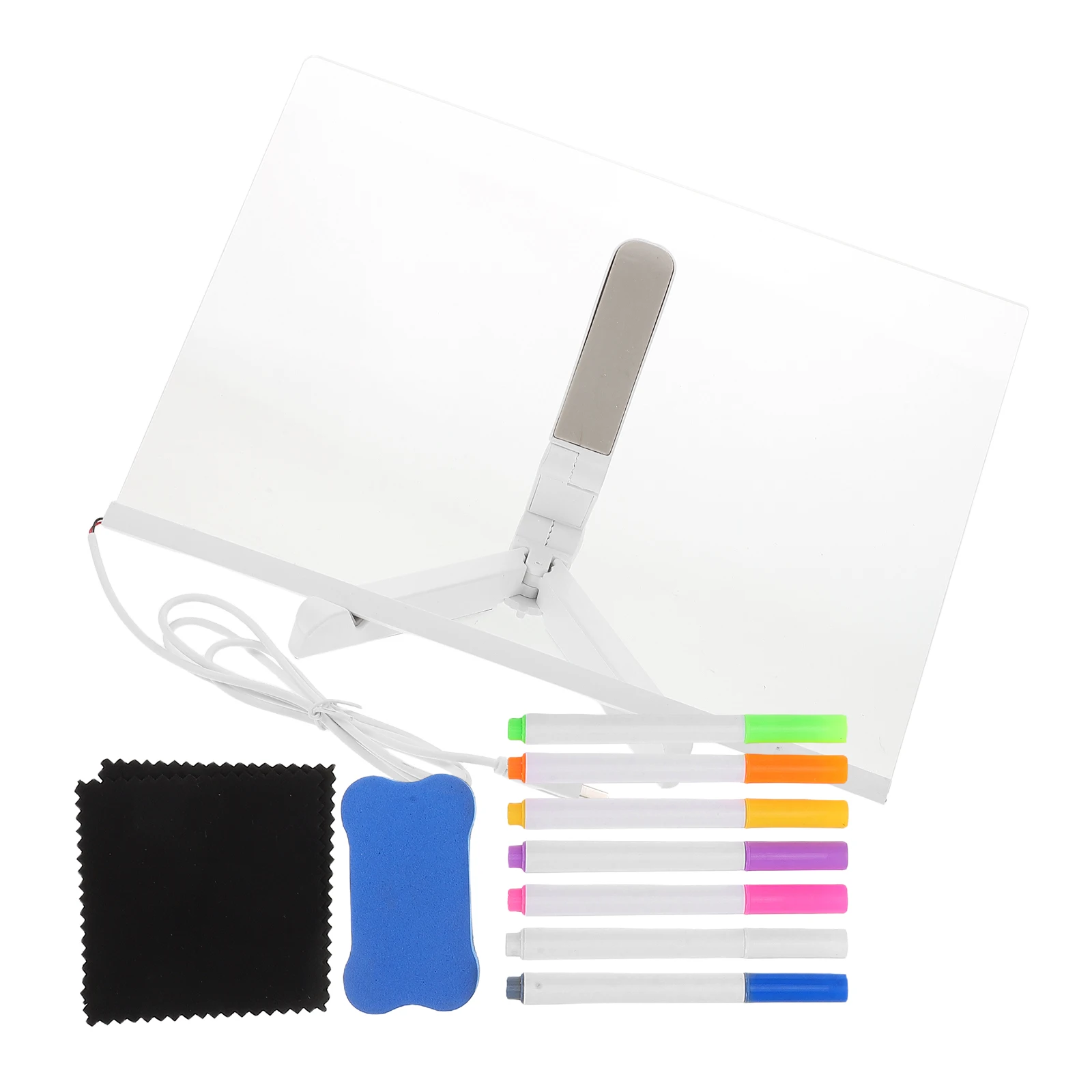 

Colored Note Board LED Acrylic Message Writing Drawing Lights Kids Glowing Adjustable Stand Portable Dry Erase Board Luminous