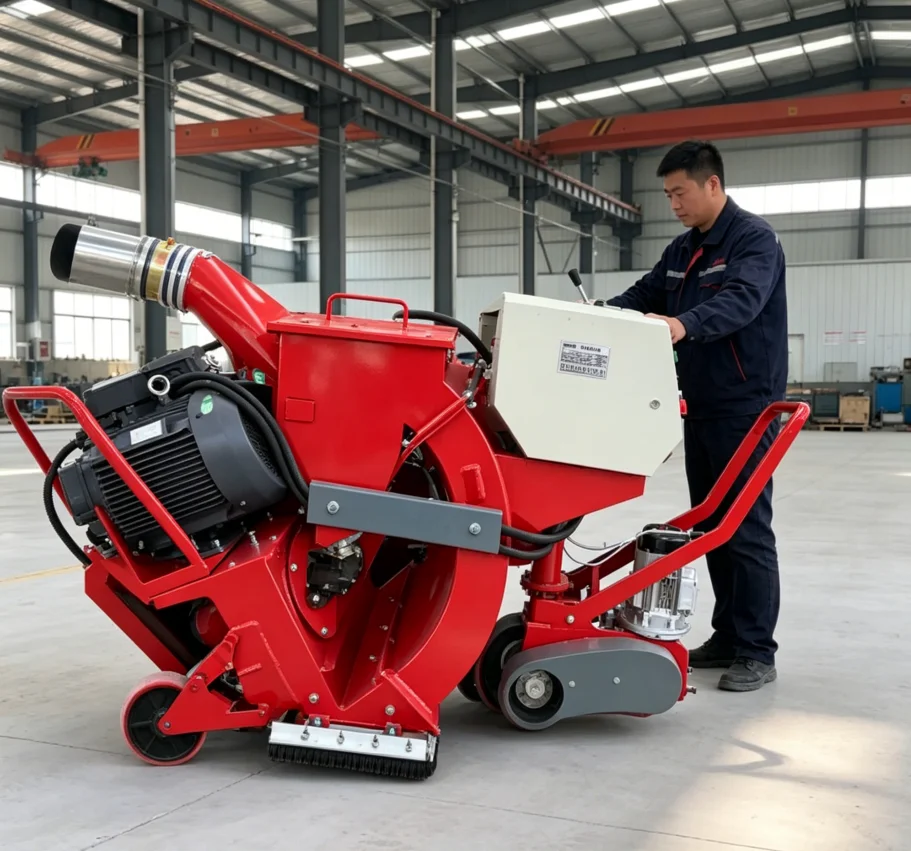 Portable Shot Blasting Machine for Concrete Pavement Surface Cleaning & Rust Removal
