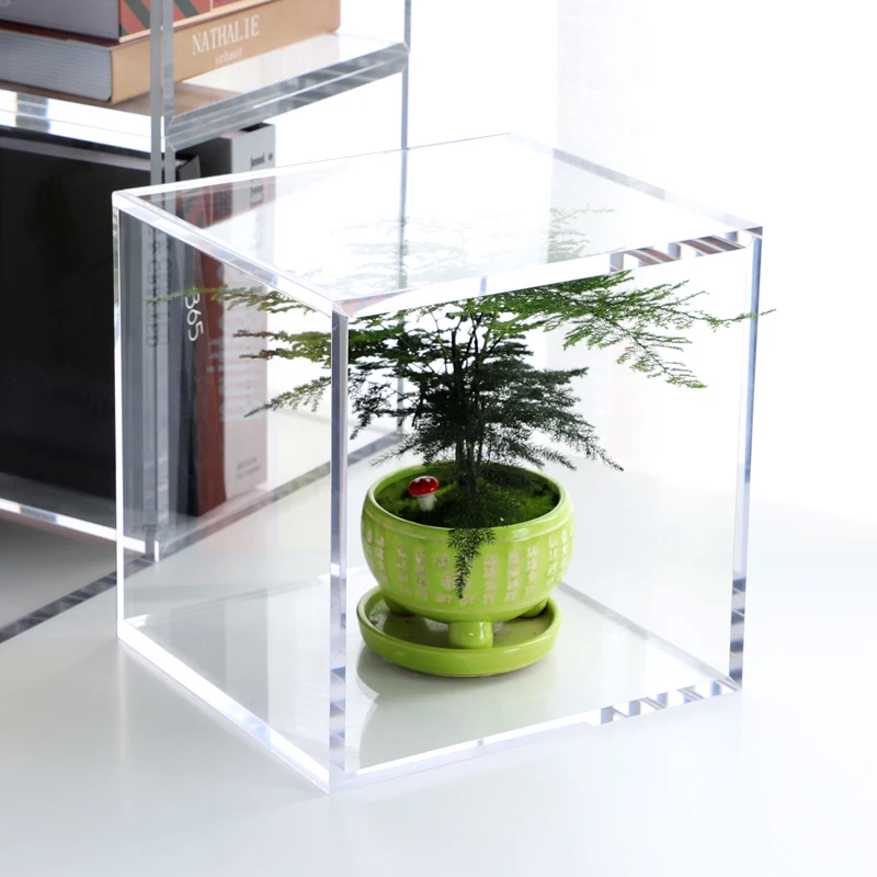 Clear Desktop File Organizer Holder Multifunctional Document Letter Tray Modern Stackable Book Shelf for Office Grid Storage Box