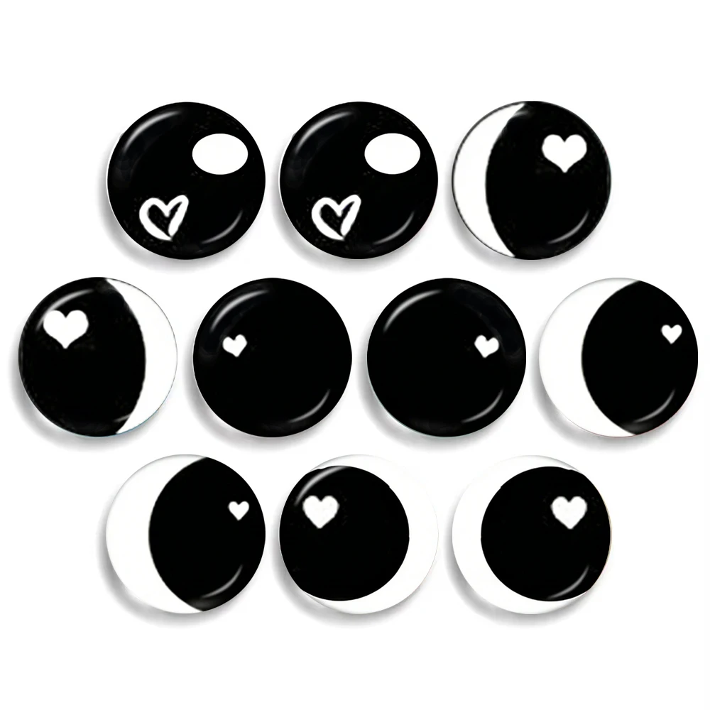 Glass Cartoon Doll Blink Eyes Cute 10pcs 12mm/14mm/18mm/20mm/25mm/30mm Round Cabochon Flat Back Making Findings Jewelry
