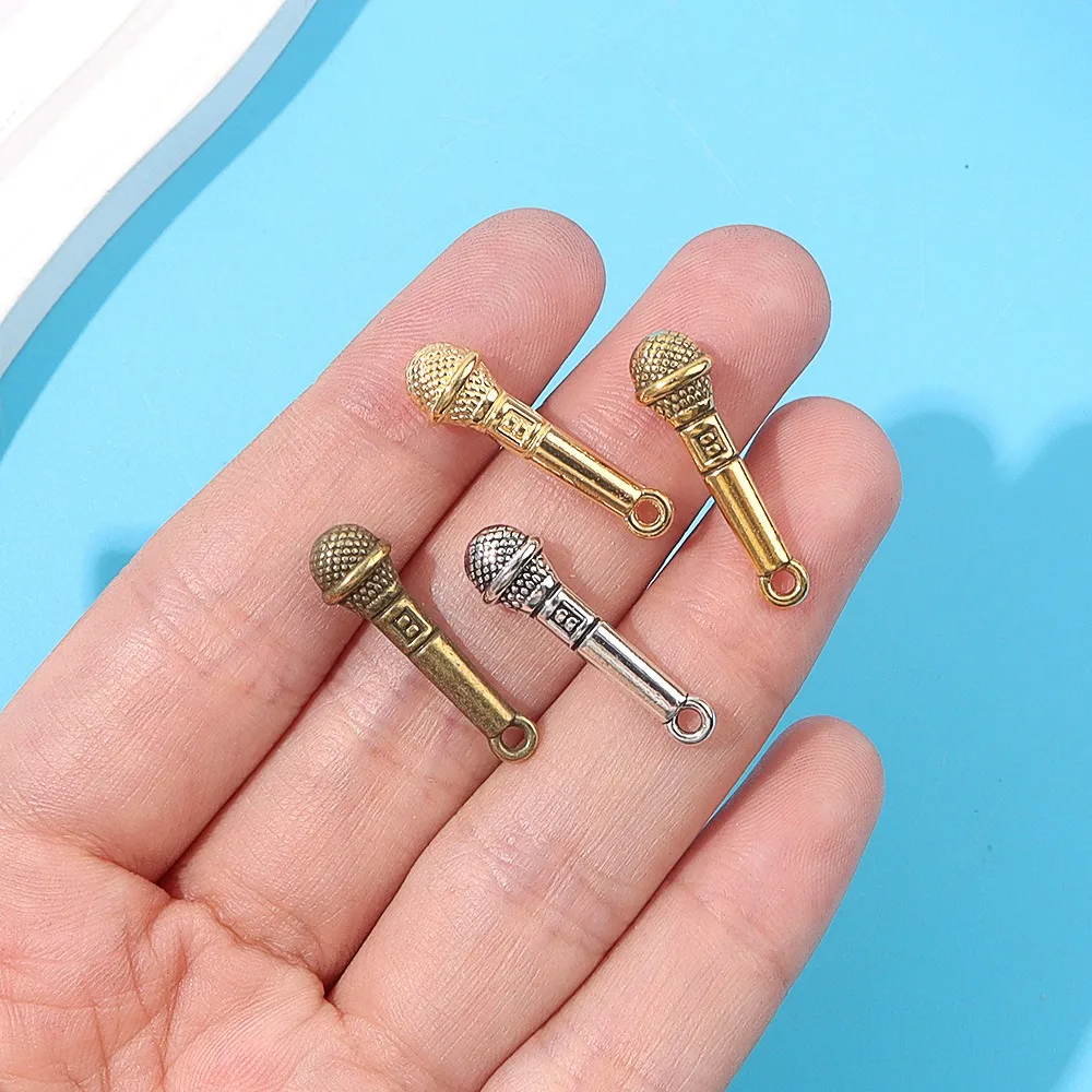 6/24/36pcs Random Microphone Shape Decoration Pendant DIY Necklaces Valentine's Day Halloween Christmas Clothing Accessories