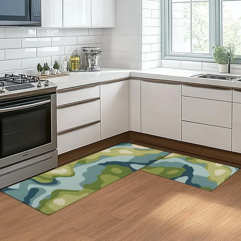 Commercial Kitchen Mats Anti Fatigue - Mosgroene keukenmat Anti-vermoeidheid Antislip schuimkleed Woonkamer