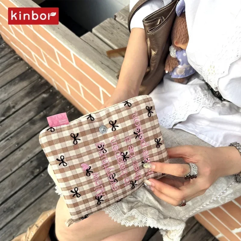 Kinbor A6/Mini Pocket Hand Book,Self-Fill Undated Diary,Soft Cloth Cover,Healing Aesthetic Stationery ForStudents&Journal Lovers