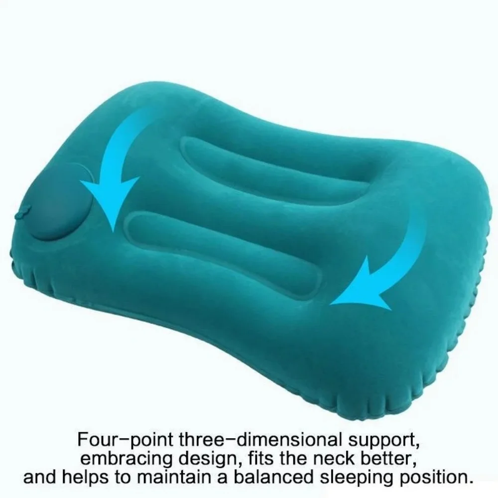 Press Inflatable Pillow Portable Outdoor Travel Camping Pillow Waist Pillow Neck Protector Car Pillow for Neck Lumbar Support gallery 2