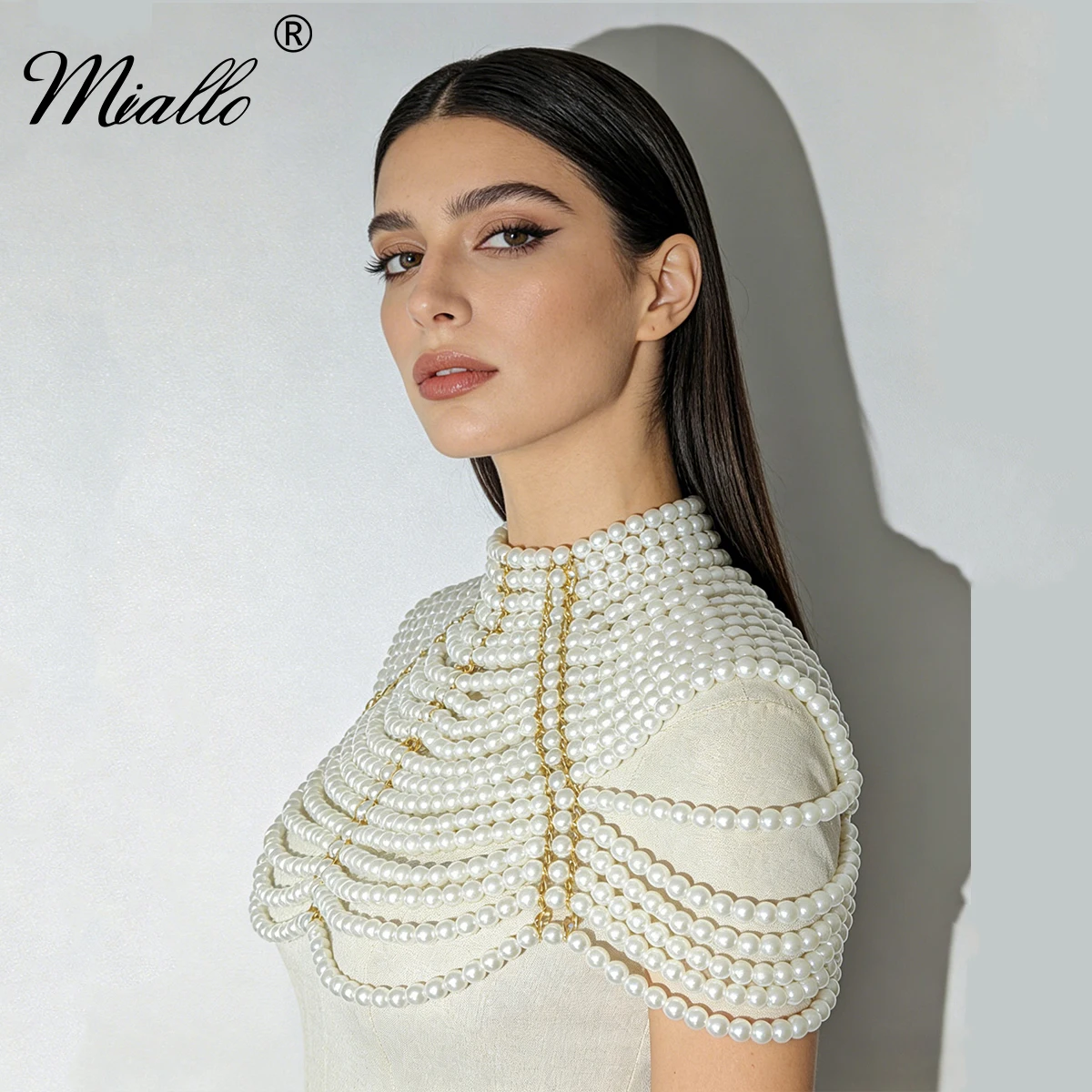 

Свадебные накидки Miallo, богемная жемчужная шаль, цепочка для тела для женщин, элегантное вечернее платье, аксессуары, тяжелый воротник с кисточками в качестве подарков