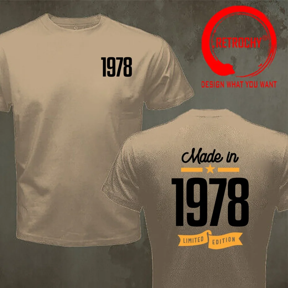 Vintage Since 1978 Birthday Gift Made In 1978 T Shirt Men Fashion Trendy Casual Clothing Stylish Tops Tee Shirt Leisure Tshirt