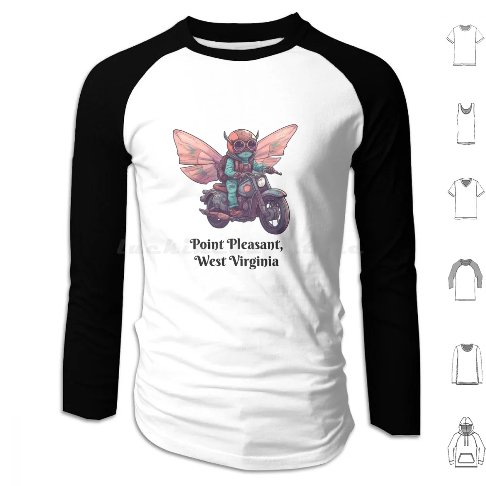 

Mothman On A Motorbike Hoodies Long Sleeve Mothman Cryptid Cryptids Cryptozoology Moth West Virginia Monster Bigfoot