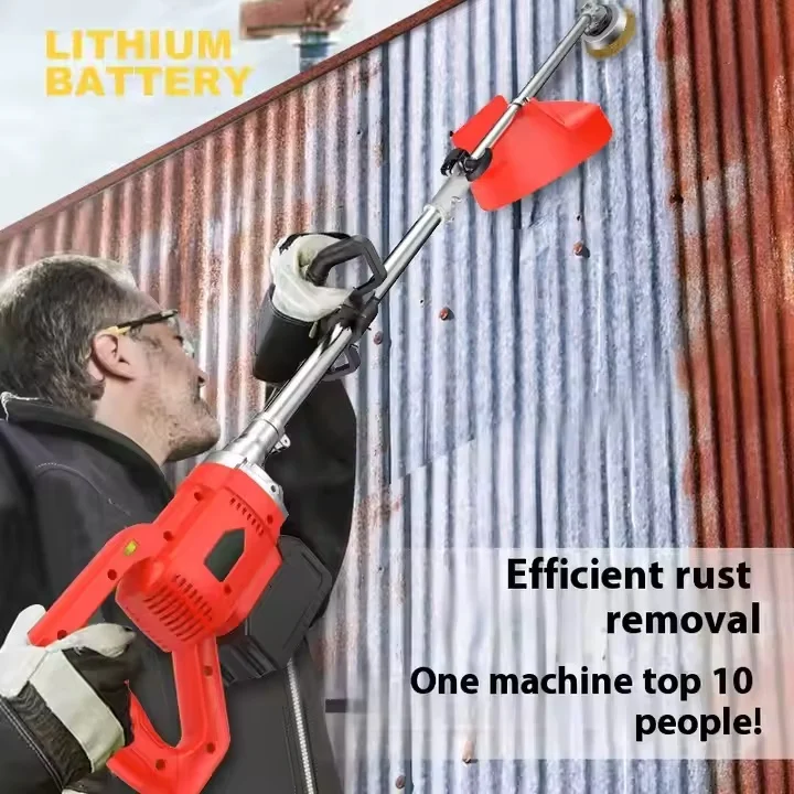 Handheld Lithium Battery Powered Polishing Rust Removal Machine For Color Steel Tile Steel Structure Renovation Core Motor