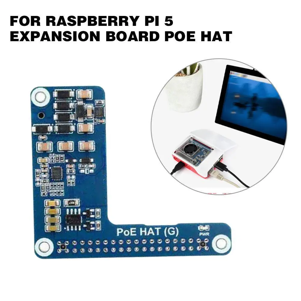 

For Raspberry Pi 5 Expansion Board PoE HAT (G) Mini Ethernet RJ45 Power Module 5V 5A Expansion Board