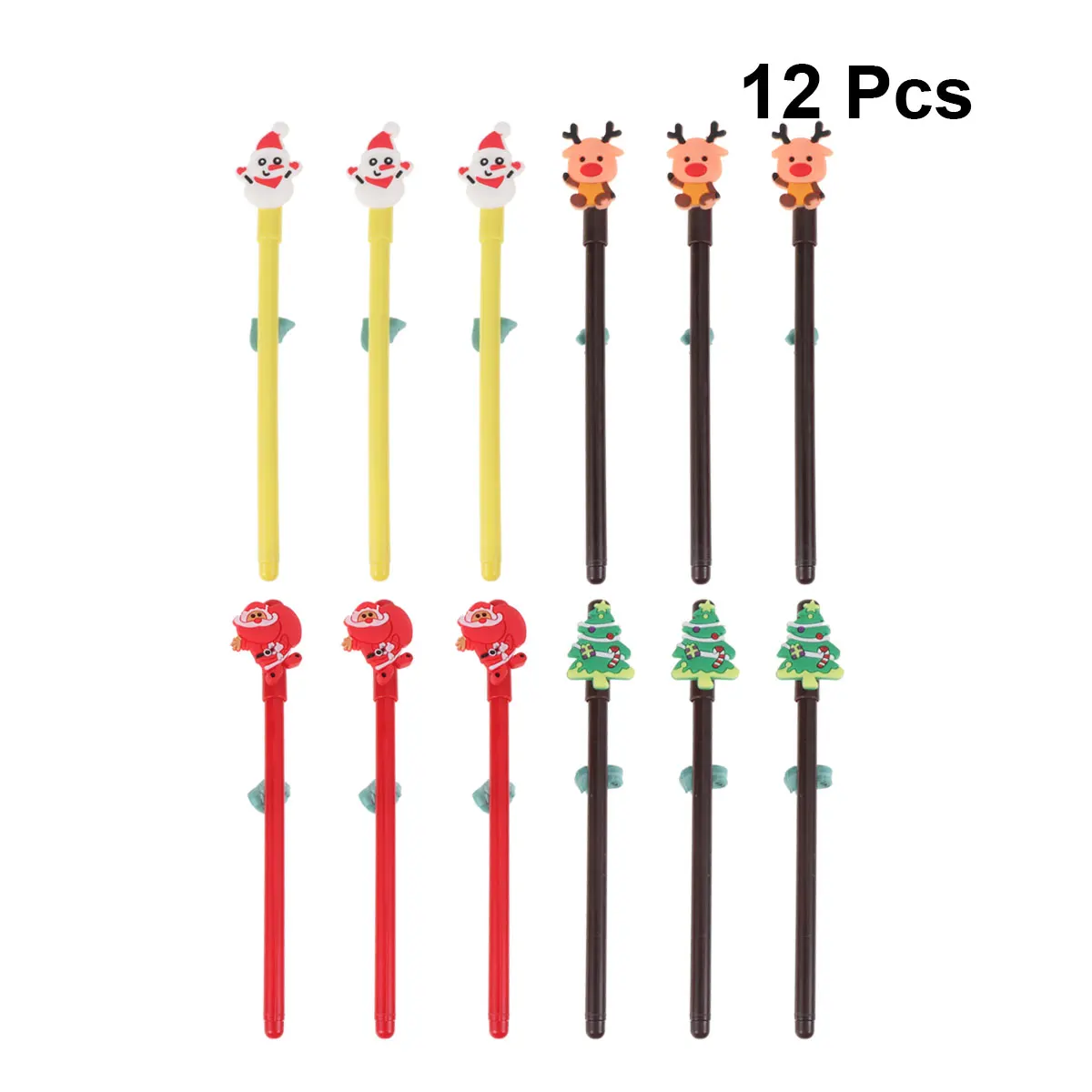 

BUTIFULSIC 12 шт. рождественские гелевые ручки Снеговик Лось дизайн цветные шариковые офисные ручки праздничные декоративные канцелярские принадлежности