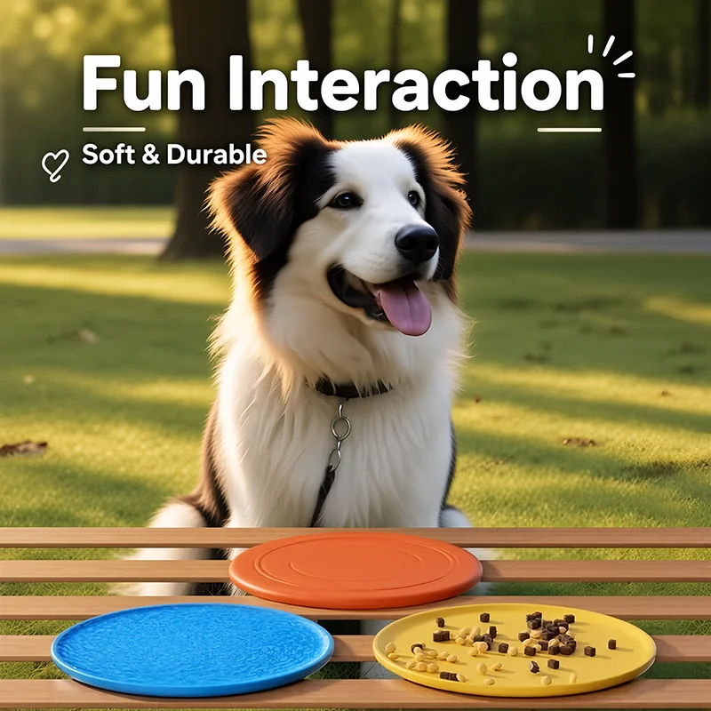 Durable Soft Dog Flying Disc Floating Bite Proof Frisbee Interactive Training Play Toy Outdoor Water Game Chew Toy Pet Accessori