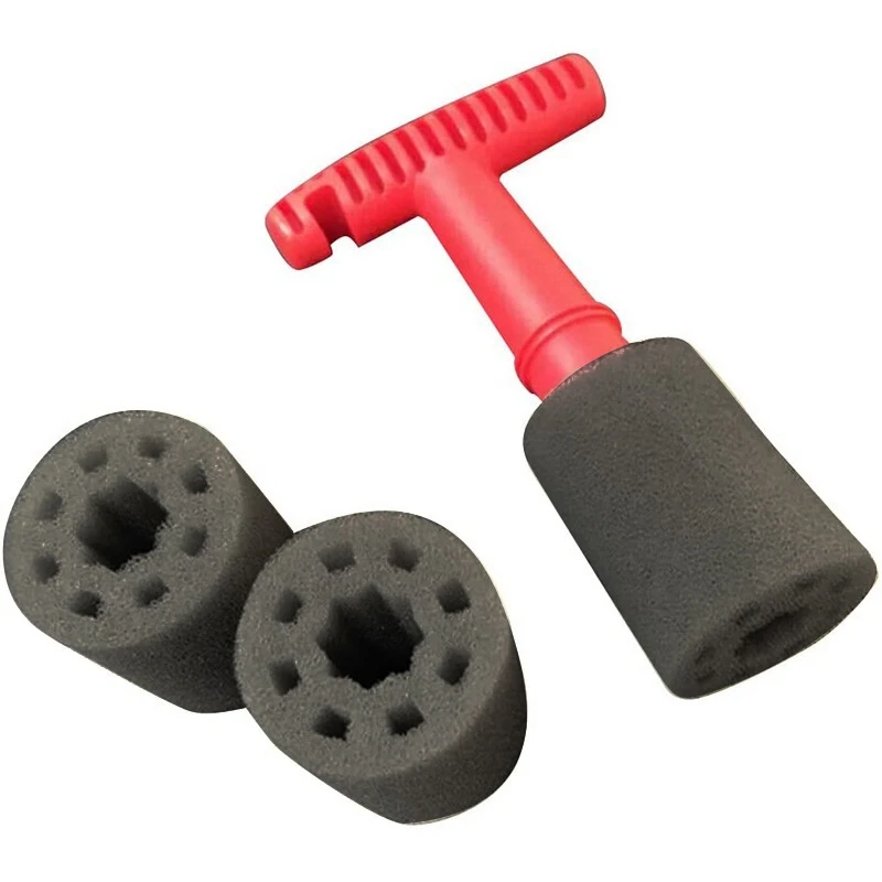 

Car Wash Embedded Tire Screw Brush Lug Nut Wheel Cleaning Tools with 3 Extra Sponges