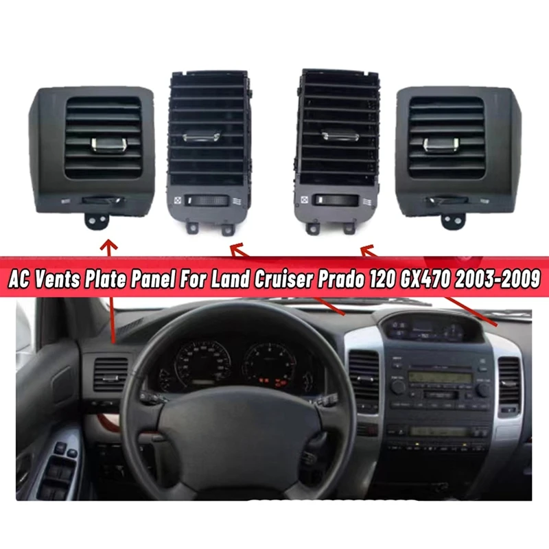 4Pcs Car Dashboard Air Conditioning Vent Outlet For Toyota Land Cruiser Prado LC120 Lexus GX470 2003-2009