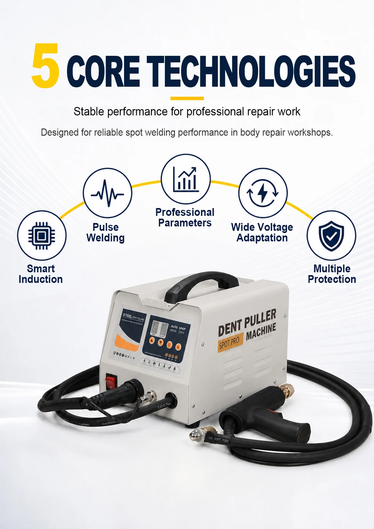 95E Car Body Spotter Dent Puller Machine 3KW 3800A Auto Body Repair Stud Welder Portable Spot Welding Equipment OEM ODM