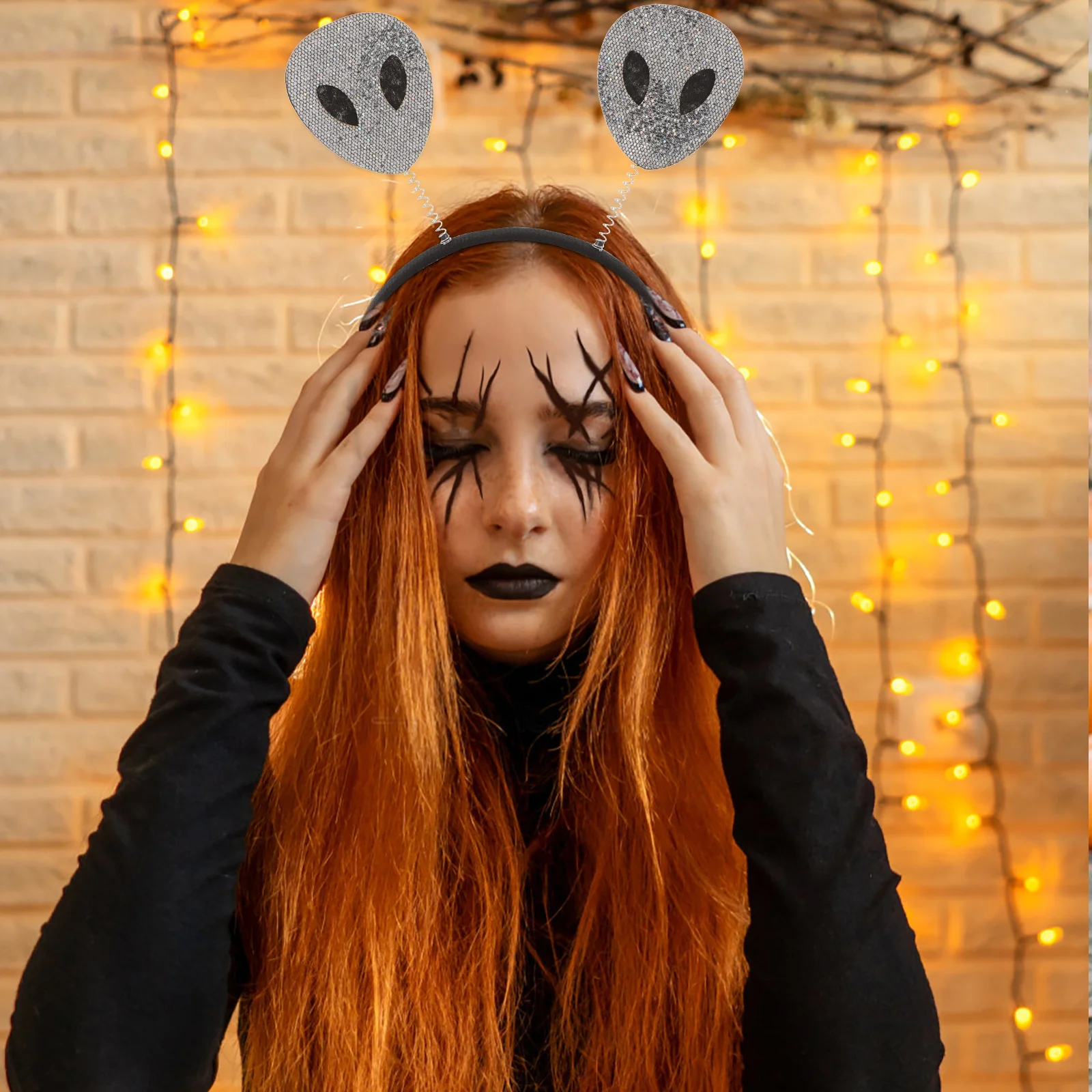 ที่คาดผมเสาอากาศฮาโลวีนสำหรับผู้หญิงและเด็กผู้หญิง ธีมอวกาศ สำหรับงานปาร์ตี้ คอสเพลย์ การแสดงบนเวที เครื่องประดับผม ชุดแฟนซีสำหรับเด็ก