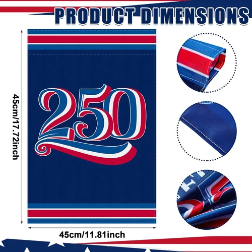 250Th Year Anniversary Garden Flag 18 X 12 Inch 250Th Anniversary Flag Patriotic PPZ