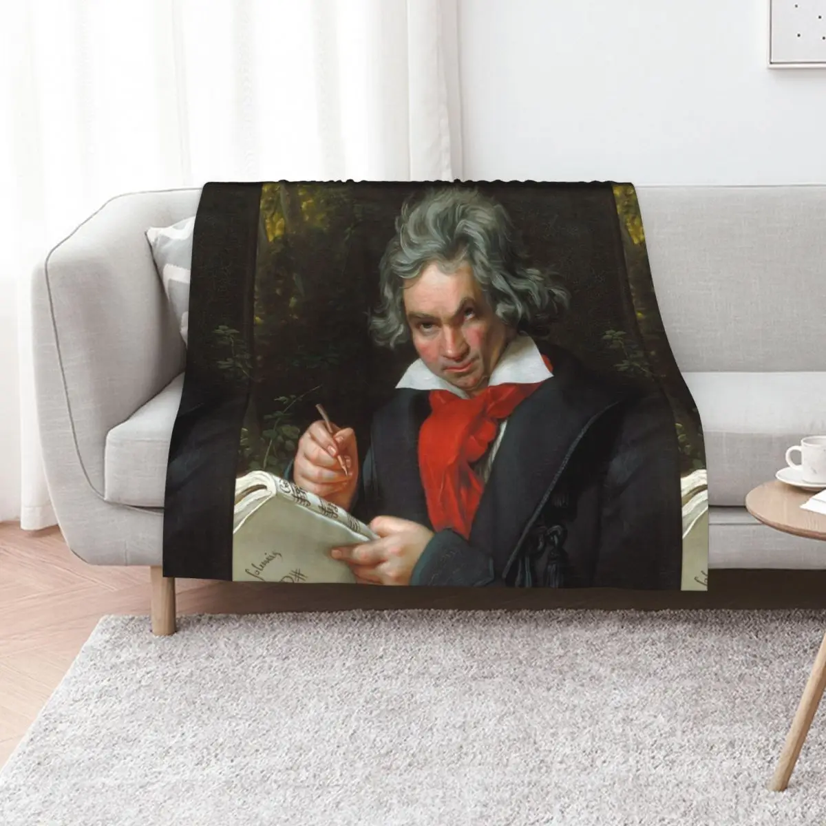 Ludwig van Beethoven Throw Blanket Furry Thermals For Travel Heavy Sleeping Bag For Decorative Sofa Soft Blankets