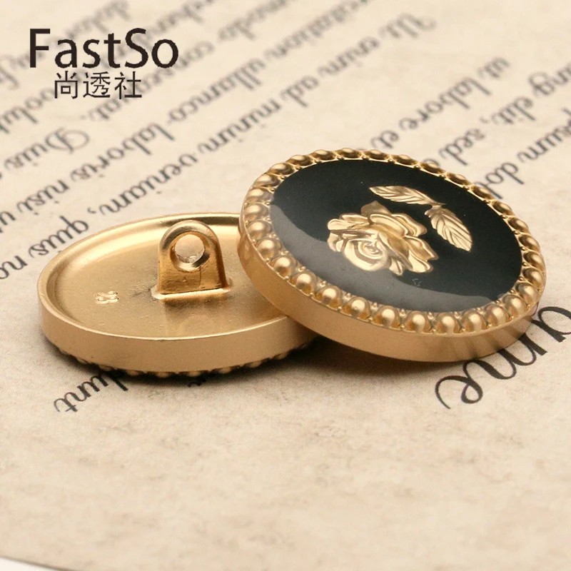 Gold Rose Buttons For Clothing Dress Coat Suit Cardigan Sewing Flower  Button Accessories Needlework Diy White Black Metal 6Pcs - AliExpress 15
