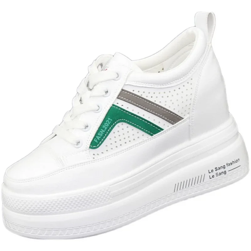 2025 جديد إمرأة 10 سنتيمتر منصة إسفين موضة أحذية رياضية أحذية الدانتيل تفلكن مكتنزة حذاء رياضة السيدات أحذية منصة الموضة