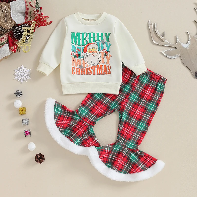 

Toddler Girls Outfit Reindeer Print Hoodie with Denim Jeans Set for Christmas Holiday Party Wear