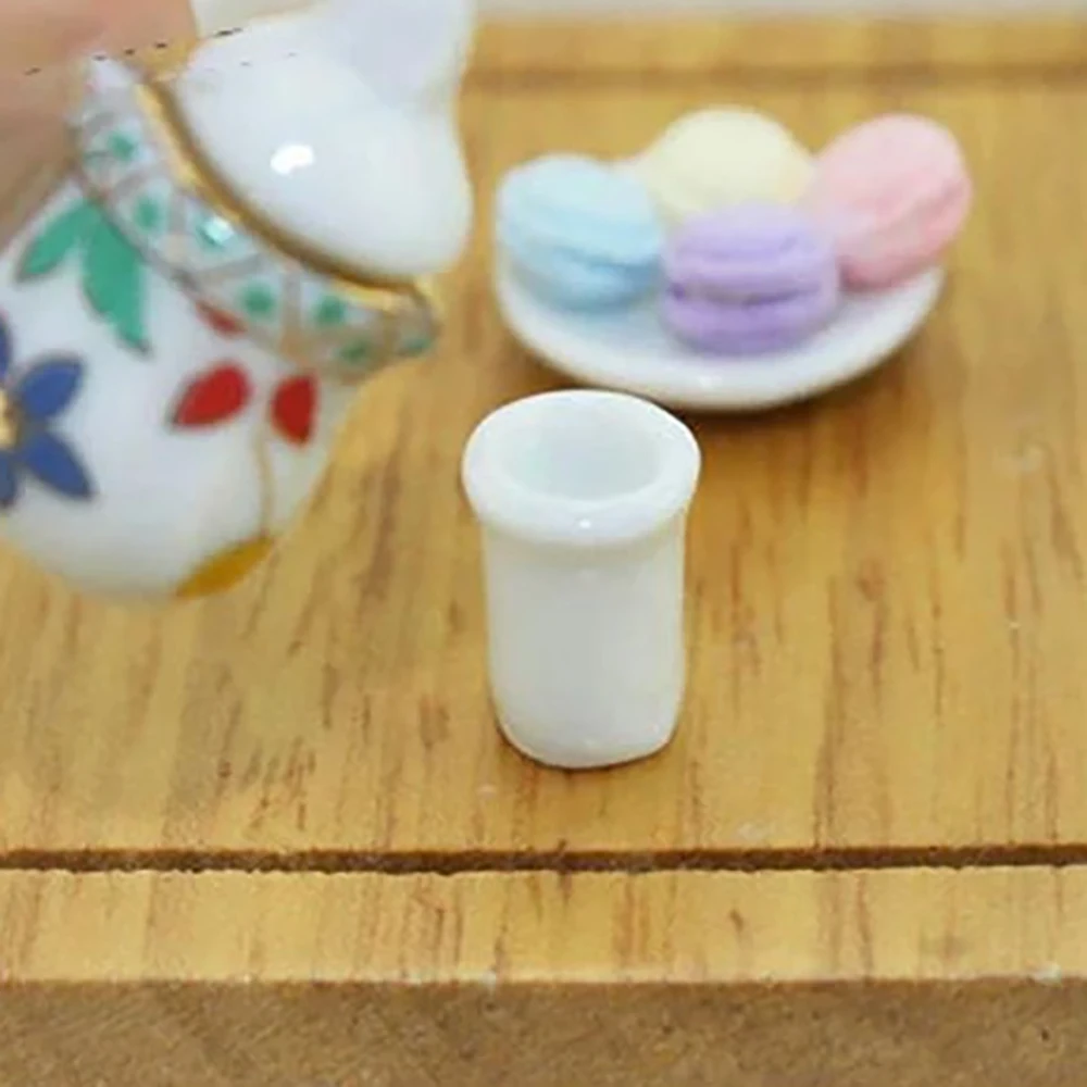 3Pcs 1/12 Dollhouse Miniature Ceramic Teacup Mini Water Cup Wine Glass Model Toy for Doll House Accessories Decoration ob11 bjd