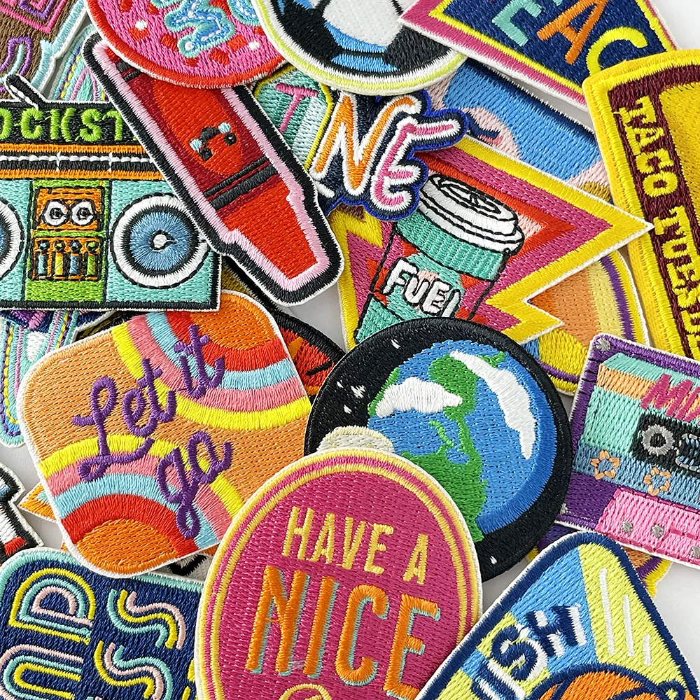 22Pcs/Lot Rocket Planet Material Iron on Patches for Clothes Repair Hole Decoration Patch Embroidered Applique for Clothing