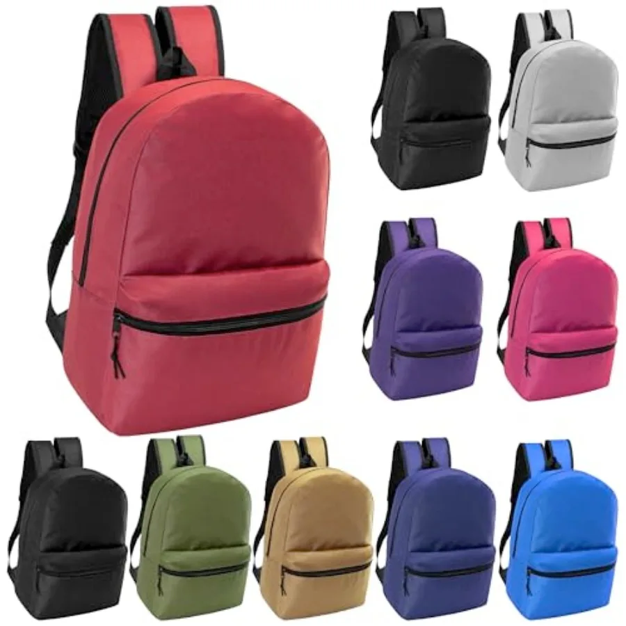 

17" School Backpacks for - Backpacks in Bulk for Elementary, Middle, and High School Students, 10 Pack