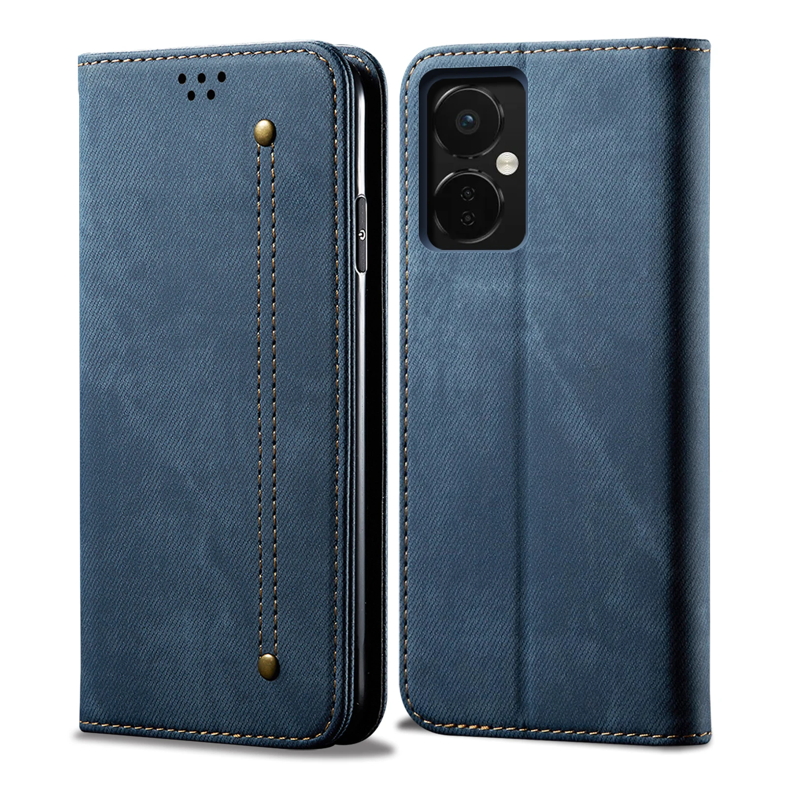 

Flip denim leather card slot wallet Back Cover For OnePlus Nord CE3 Magnetic closed shockproof Phone Case For OnePlus Nord CE3
