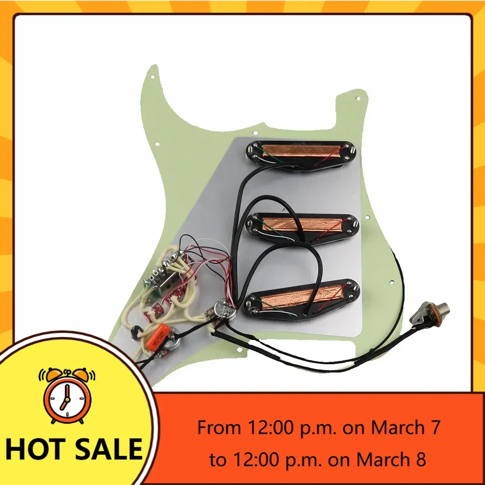 

Q-X Music Store-Green Pearl Pickguard White Pickup Dual - Humbucker Pickup Versatility Pre-wired Pickguard