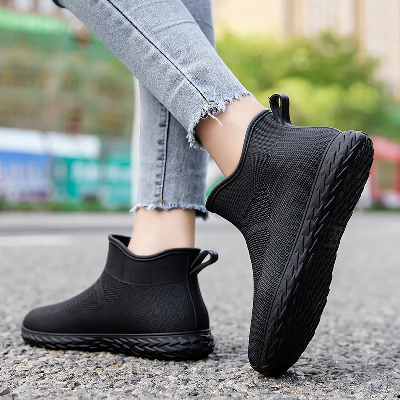 2023 Summer New Fashion Outdoor Women\'s PVC Waterproof Non-slip Rain Boots Short Tube Rain Boots Kitchen Work Rain Boots 36-41