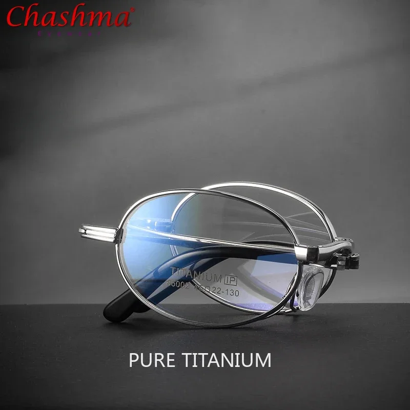 

Folding Glasses Pure Titanium Men’s Women Glasses Frame Blue Light Eyeglasses Transition Gray Lenses Prescription Optics Glasses