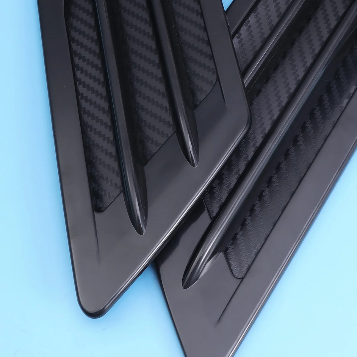 

2pcs Side Vents Decoration Black Airflow Sticker Auto Car Hood Grille Outlet Suv Air Flow Abs Heat Resistant Easy Adhesive