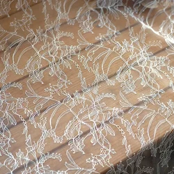 Shiny Clothing Sewing DIY Lace 1 Meter 150CM Wide Off white French Chantilly Lace Girls Lady Costume Lace with Sequins