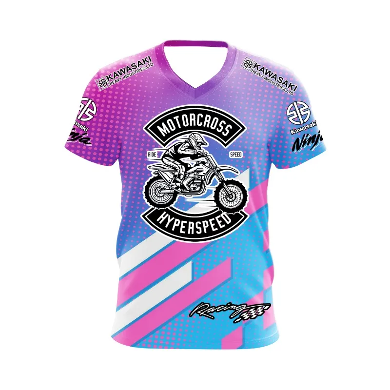 2025 كاواساكي دراجة نارية شعار Z الرجال الصيف التجفيف السريع امتصاص العرق تي شيرت ، النشاط في الهواء الطلق تي شيرت ، الشارع عادية