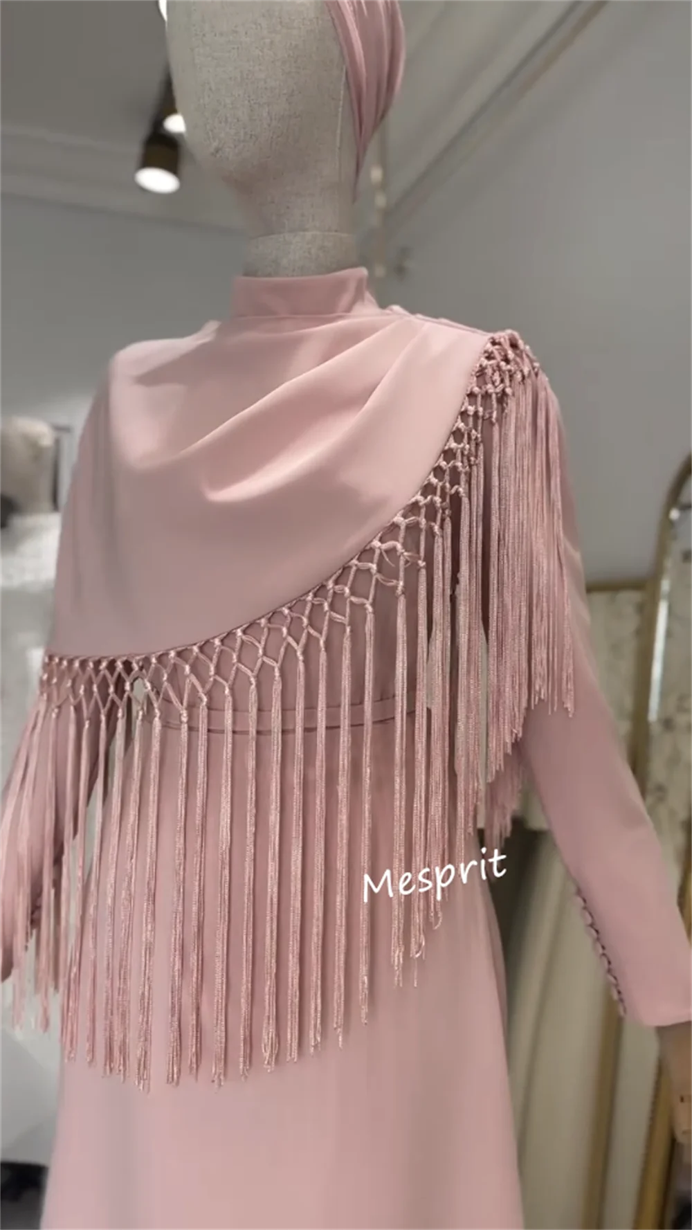 ที่กําหนดเอง JERSEY พู่คอ A-Line MIDI ชุด Bespoke โอกาส CLASSIC Elegant Simple ชุดราตรีอย่างเป็นทางการ FBسات