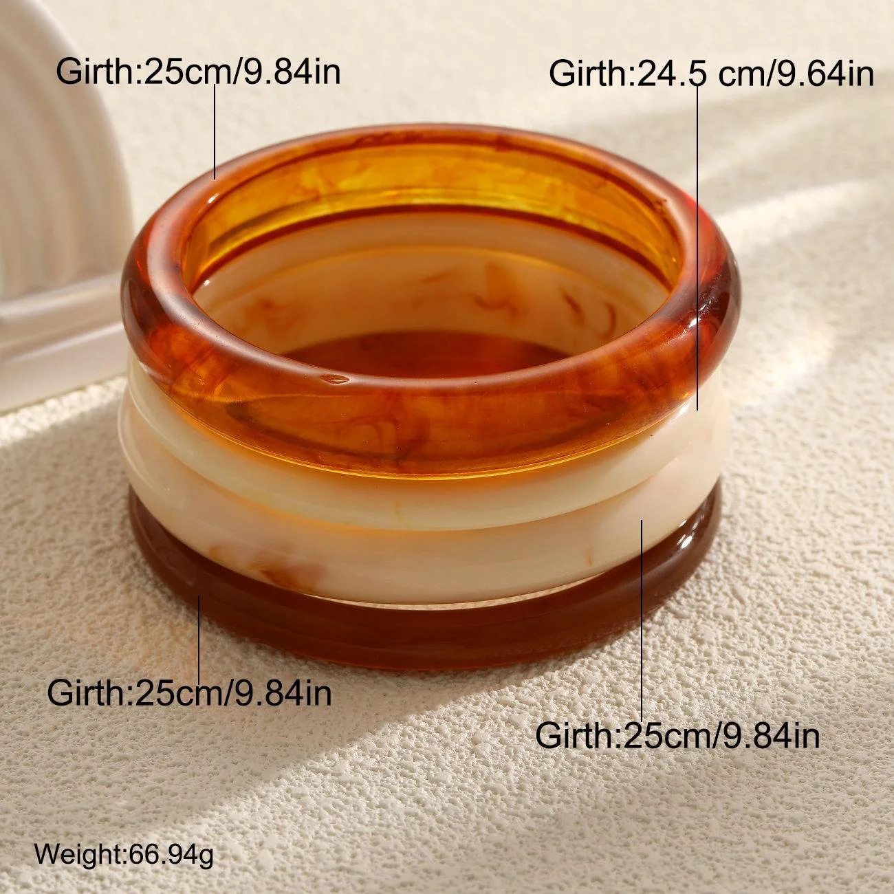 4pcs Elegant Retro Acrylic Bracelet Set for Women Fashion Punk Simple Resin Stackable Bangle Boho Daily Wear Party Jewelry Gifts - view 6