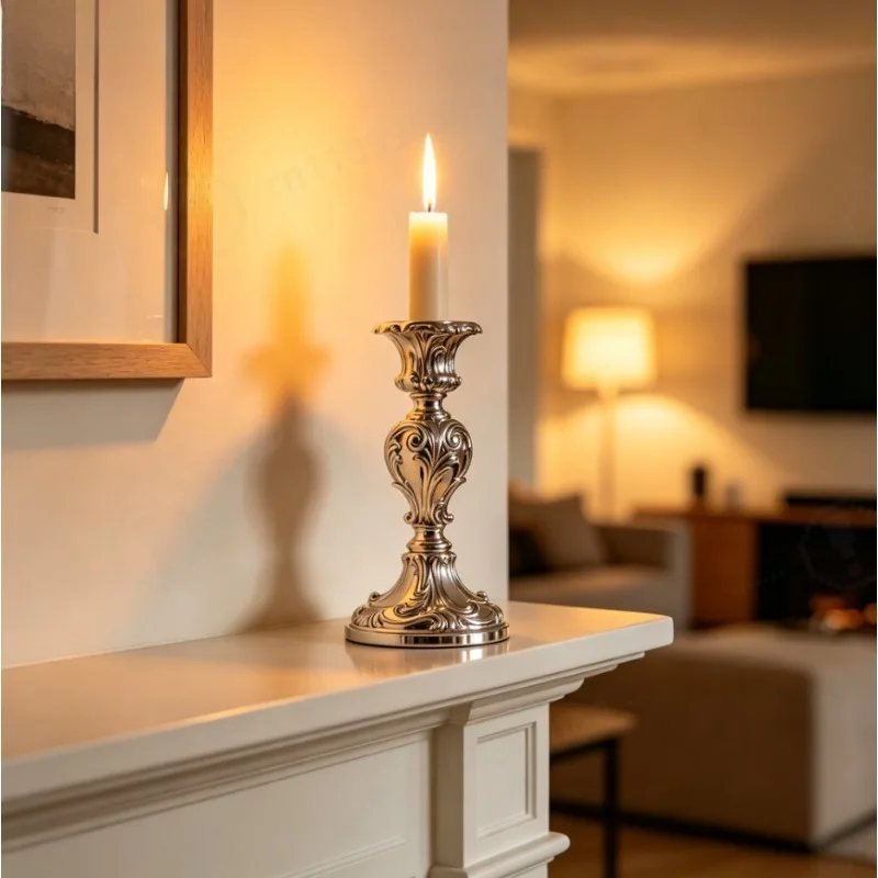 

Simple Golden CandleholderCupHouseholdFurnishingDecorRomanticProp For Wedding Dining Room Living Room Desktop Display Decoration
