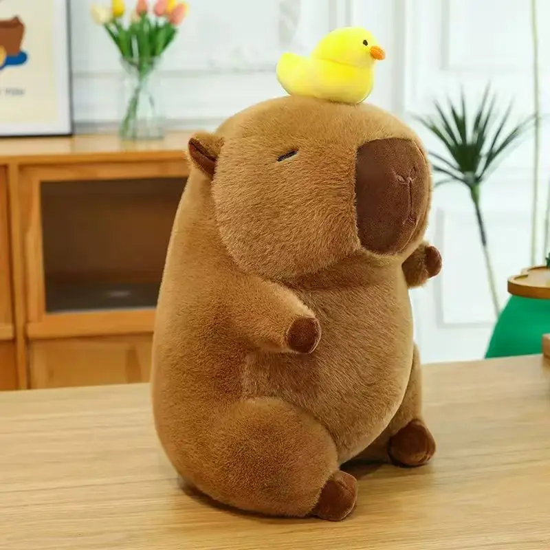 

Hot Kawaii Fluffy Capybara Plush Doll Pillow Capybara with Tortoise Stuffed Toy Animals Kids Juguetes Birthday Gift Home Decor