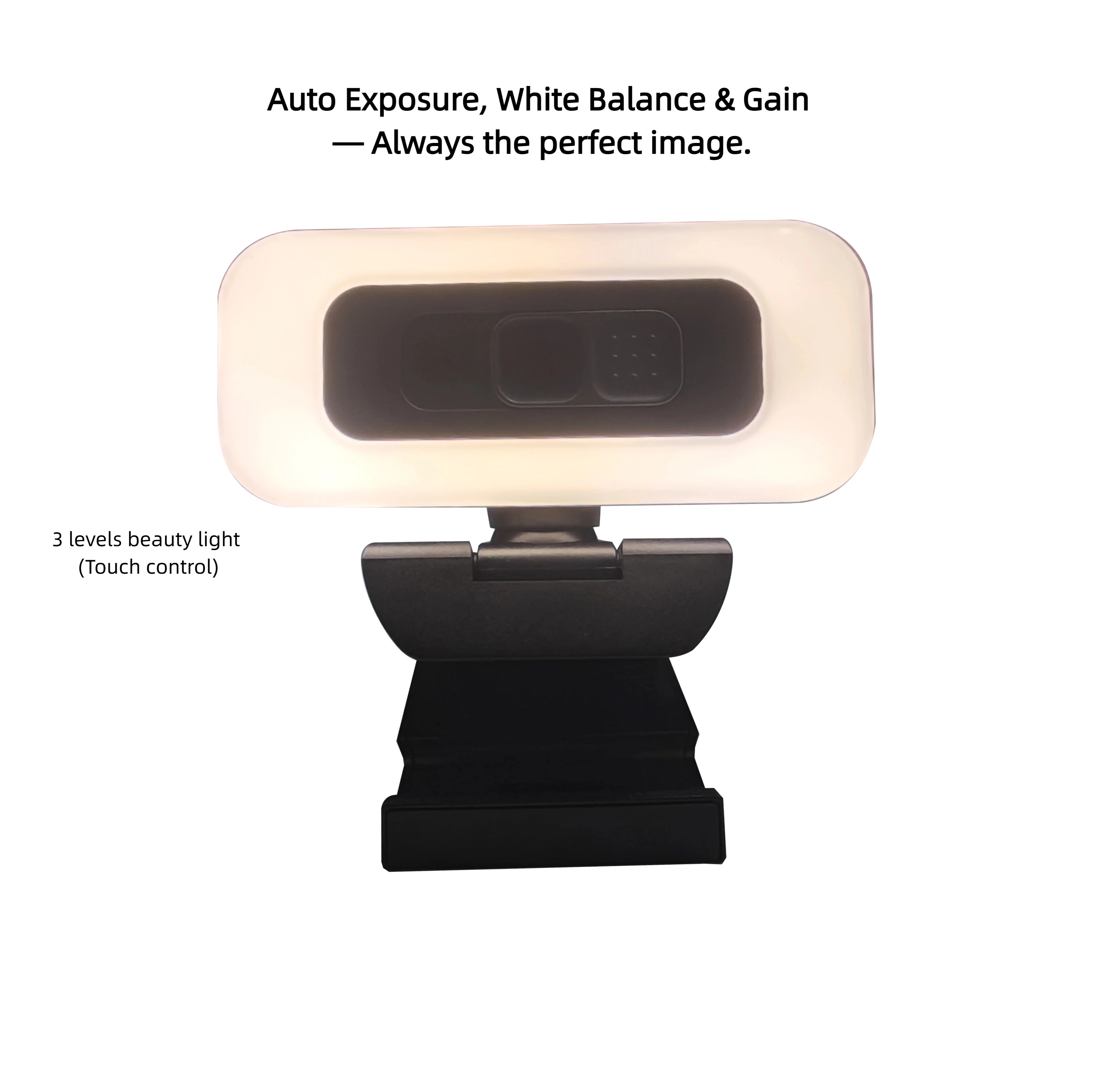 Web Cam 4k UHD Laptop Camera Webcam with 3 Levels Light and Bulit-in Microphone for Live Streaming and Video Conferencing