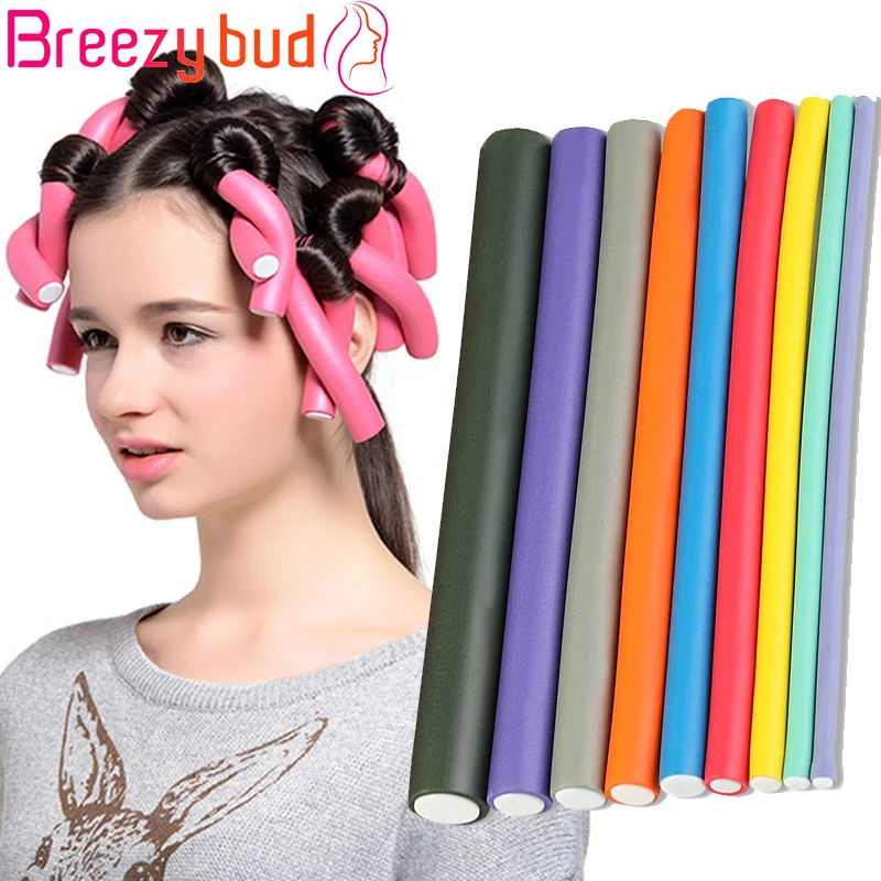 

6 pcs/Lot Heatless Curling Rod Soft Sponge Hair Curler Roller Foam Bendy Twist Curls Tool DIY HairStyling Hairdressing Tools