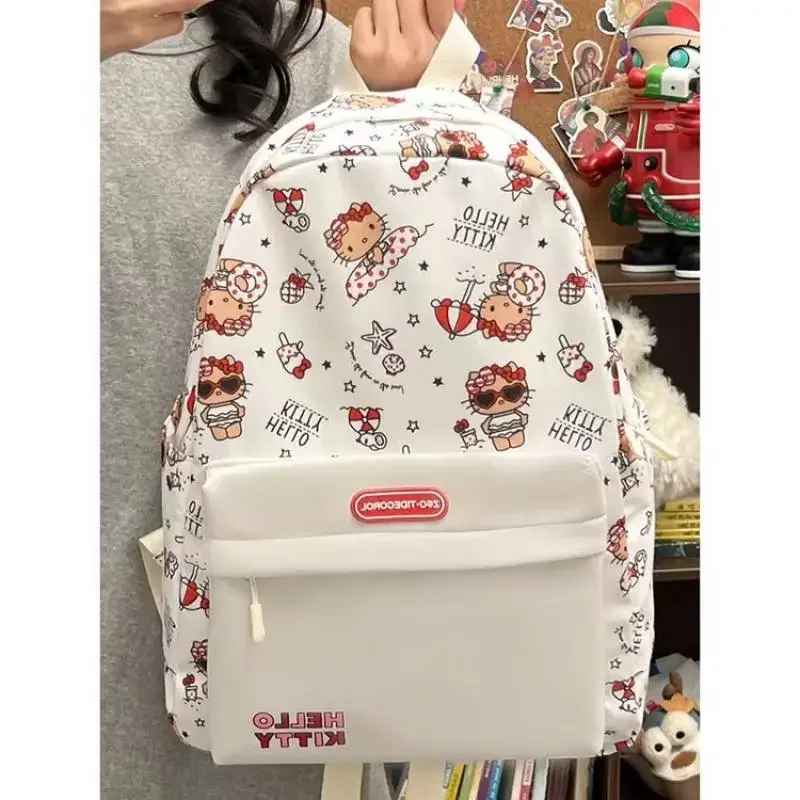 حقيبة ظهر للأطفال من Hello Kittys، حقيبة مدرسية لطيفة، سعة كبيرة، متعددة الوظائف، سعة كبيرة، مستلزمات مدرسية للأطفال البنات