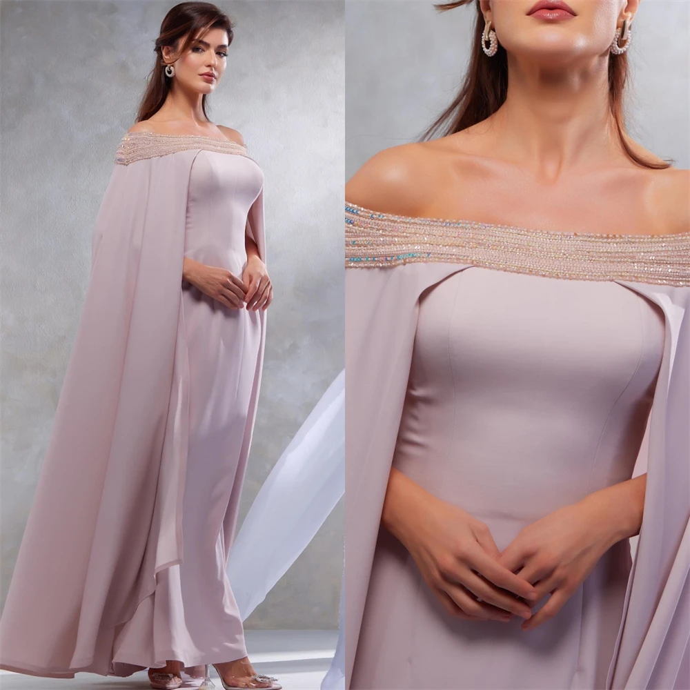 

Customized High quality Off-the-shoulder Sheath Cocktail Party S Sequin Draped Prom Dresses فساتين للحفلات الراقصة de graduaci