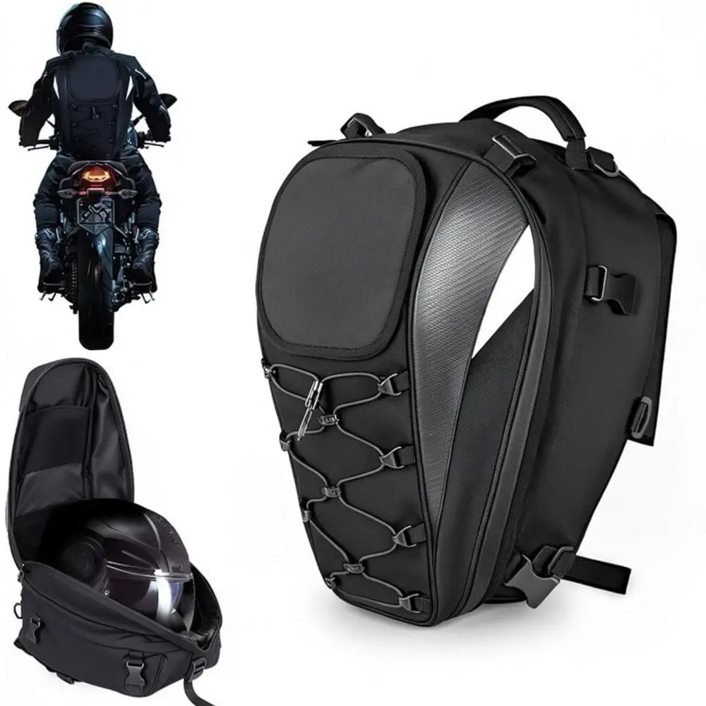 Motorcycle Helmet Storage Backpack Large Capacity Tail Bag Waterproof Oxford Gear Carrier For Motorbike Travel