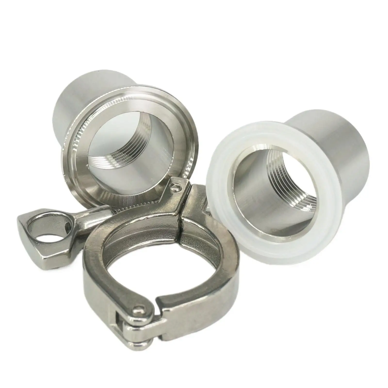 

Set Ferrule Fitting +Clamp+Gasket 1/4"- 2" BSPT Female -1.5" 2" 2.5" Tri Clamp 304 Stainless Steel Assembly Sanitary Fitting